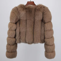 Manteau en Vraie Fourrure de Renard d'Hiver sur Mesure à Manches Longues, Mode Femme Grande Taille, Vêtement Moelleux pour Dames