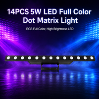 Светодиодная панель 14x5W RGB с полноцветной матрицей точек, пиксельный светильник для сцены с управлением DMX512 RDM для мероприятий в клубах и на дискотеках