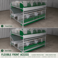 Cage à lapins de ferme EJIN H Type 2 couches, galvanisée, avec nichoir intégré, unité d'élevage simple ou double face