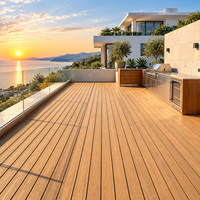 Revêtement de terrasse en aluminium commercial résistant aux intempéries, absorption d'eau nulle, revêtement composite à âme en aluminium pour les centres de villégiature