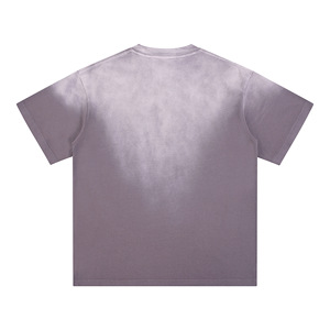 Camiseta de Manga Corta para Hombre, Corte Holgado, Teñida a Mano con Efecto Degradado, 100% Algodón, Tejido de Punto, Diseño Liso - Product Image 2