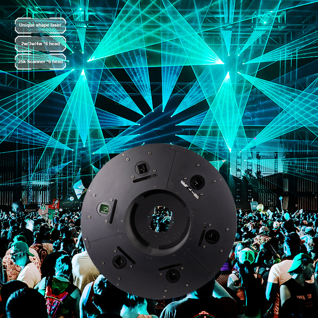 6 Head Eyes Full Color Rgb Animate 3w Ilda 3d Scan Stage Laser Light Wedding Party Dj Disco Nightclub