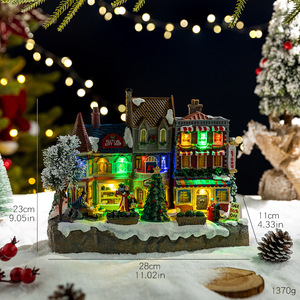 Décorations de Noël en <span class=keywords><strong>sapin</strong></span> de pin, <span class=keywords><strong>train</strong></span> rotatif lumineux, boîte à musique, arbre de Noël, bonhomme de neige, ornement de bureau, cadeau de Noël - Product Image 5