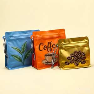 Sacchetto Personalizzato per Caffè in Grani con Fondo Piatto, 12oz, Sigillato su Otto Lati, con Logo, Valvola e Cerniera - Product Image 6