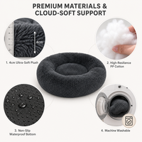 Lit pour chat et chien en fausse fourrure apaisant anti-anxiété, moderne et tendance, coussin auto-chauffant doux et chaud