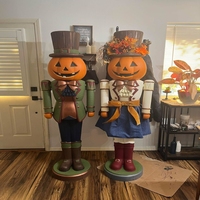 Décoration Commerciale en Résine : Sculpture en Fibre de Verre, Ornements de Statues, Grande Décoration d'Halloween Extérieure en Forme de Citrouille