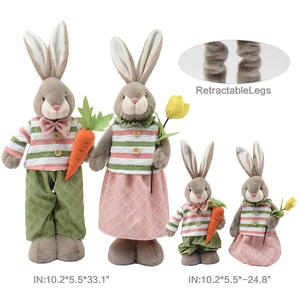 Fábrica personalizada día de Pascua fiesta primavera interior conejito grande pareja decoración vacaciones regalos felpa encantadores conejos de Pascua para el hogar - Product Image 2