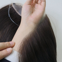 Topper chinois en cheveux vierges de 16 pouces, avec nœuds blanchis, dentelle HD en forme de T, texture raide crépue, ligne de cheveux hybride nouée à la main