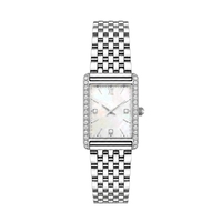 Fabrik Vintage Quarzuhren Damen Edelstahl Wasserdicht Japan-Uhrwerk Diamant Damen Luxus Vintage Uhr Rechteckig