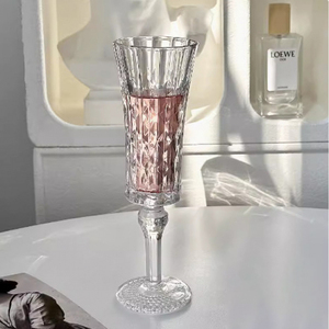 Verres à vin rouge en verre transparent de style vintage, verres à champagne en relief, flûtes à champagne - Product Image 5