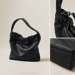 Sac à bandoulière nuage de nouvelle conception, cuir véritable de qualité supérieure, grande capacité, sac fourre-tout plissé, sac sous le bras souple, logo personnalisé, vente en gros OEM - Product Image 5