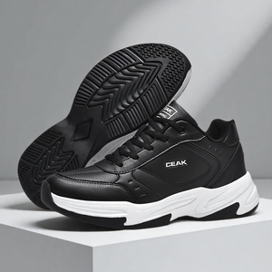 Sneakers Sportive Retro Bianche con Piattaforma, Taglia US 13 14 EUR 47 48, in Pelle Sintetica con <span class=keywords><strong>Suola</strong></span> in Gomma, Ammortizzanti e di Supporto per Palestra - Product Image 4