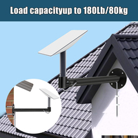 Support d'antenne JH-Mech, résistant au vent, pour satellite Starlink, adaptateur en forme de L, réglable, en acier carbone noir, support d'antenne pour poteau