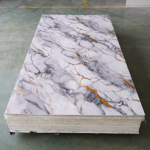 Hiện đại PVC đá cẩm thạch thay thế tấm Tường trang trí nội thất phòng tắm wandpaneele UV panneau bức tranh tường Marbling Veneer Sheets - Product Image 4