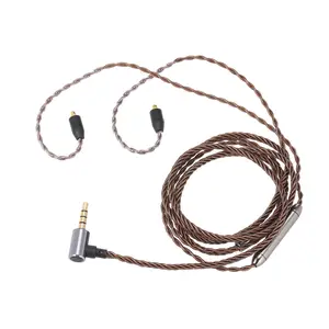 Сменный кабель MMCX для наушников 3,5 мм, проводные наушники со съемным шнуром, управление в режиме реального времени с микрофоном, совместимый с Shure