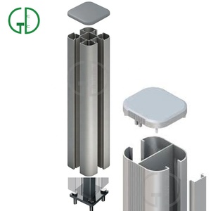 Foshan GD poteau en aluminium pour clôtures 4x4 extrusion de <span class=keywords><strong>m</strong></span>étal sans rouille rainuré 20mm 25mm 50mm poteau de clôture en aluminium de taille personnalisée - Product Image 1