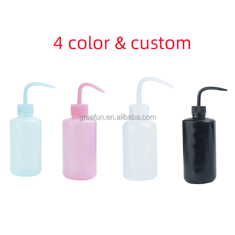 Set Di 2 Bottiglie Lavaggio Da 250ml E 500ml - Per Tatuatori, Barbieri, Laboratorio E Giardinaggio, Trasparenti, A Pressione Con Scala