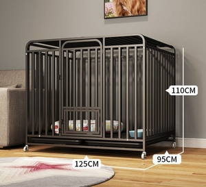 带轮子的铁制狗笼，适合小型/中型/大型犬，室内厕所旁宠物围栏，适合拉布拉多金毛猎犬 - Product Image 4