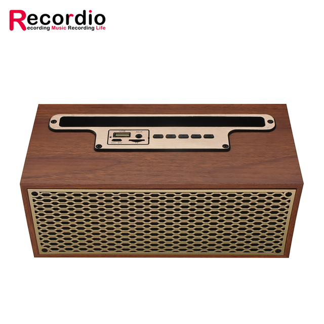 GAS-XM5 Retro Wood Grain BT Speaker Wireless Household Subwoofer Outdoor Portable Mini Speaker