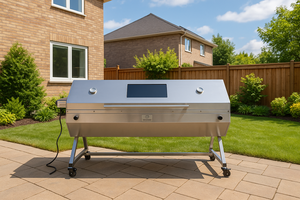 <span class=keywords><strong>Parrilla</strong></span> de barbacoa de cocina al aire libre con asador de gas, estilo carbón Santa Maria, acero inoxidable, altura ajustable - Product Image 4
