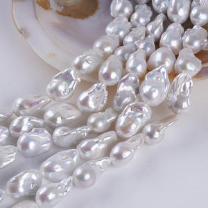 Perles de Zhuji en gros, 14-17 mm, blanches, naturelles, d'eau douce, Baoluo, grandes, de forme irrégulière, semi-finies, pour collier DIY - Product Image 4