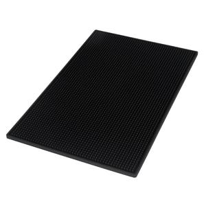 Preto PVC & Silicone Anti-Slip Impermeável KTV Drenagem Mat Retangular Grosso <span class=keywords><strong>Bar</strong></span> <span class=keywords><strong>Cocktail</strong></span> <span class=keywords><strong>Bar</strong></span> Desk Pad com Cup Holder Vinho Servindo - Product Image 4
