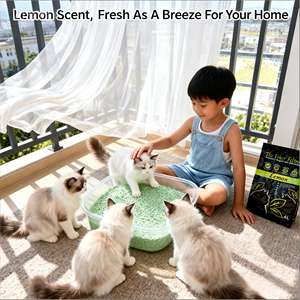 ทรายแมวย่อยสลายได้เป็นมิตรกับสิ่งแวดล้อม ผสมถ่านกัมมันต์และข้าวโพด สามารถทิ้งลงชักโครกได้ ปราศจากฝุ่น จับตัวเป็นก้อนเร็ว ไม่อุดตัน - Product Image 1