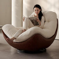 Fauteuil à bascule individuel de luxe moderne en forme d'œuf, chaise longue pour chambre à coucher et salon de luxe, idéal pour la détente