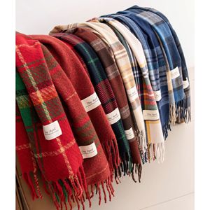 Écharpe longue en laine à carreaux, classique, chaude et isolante pour l'hiver, motif à carreaux, pour adulte, personnalisable – Offre spéciale - Product Image 2