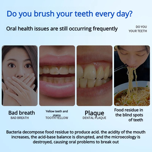 Pastilles de <span class=keywords><strong>dentifrice</strong></span> à mâcher, comprimés dentaires probiotiques - Granulés de bain de bouche pour une haleine fraîche, nettoyage des dents et soins tout-en-un - Product Image 2