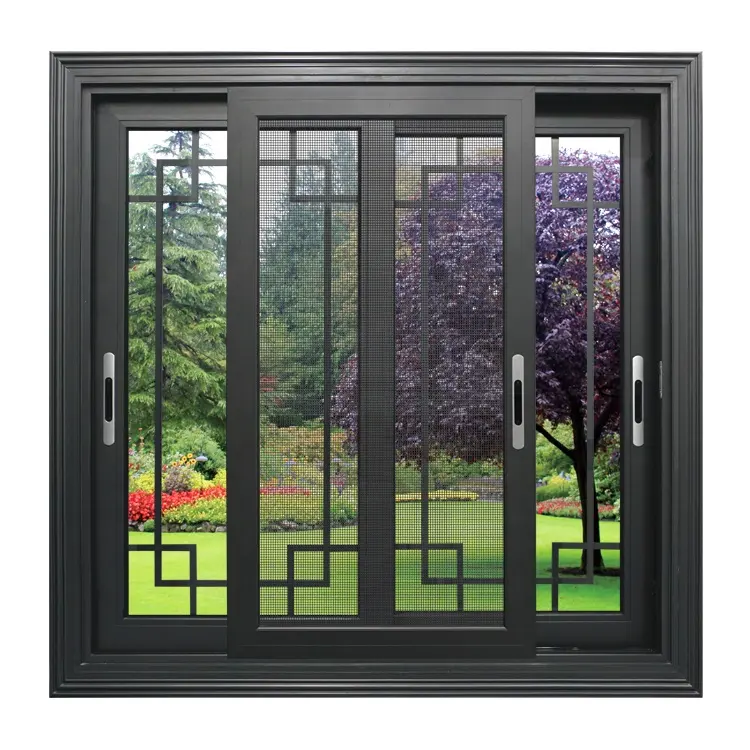 waterproof aluminum frame thermal break double glass window and door steel fly screen mosquito netting