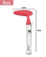 Professionele handmatige appelboor van roestvrij staal met ergonomische rode handgreep en gekarteld mesje, keukengereedschap voor thuisgebruik