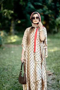 제조 업체 숙녀 패션 실크 프린트 드레스 가운 럭셔리 디자이너 실크 가운 스카프 아프리카 여성 느슨한 실크 가운