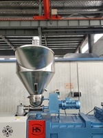 Máquina Extrusora de Doble Tornillo para Masterbatch de PP/PE + HDPE + CACO3 con PLC y Motor para Granular Carbonato de Calcio