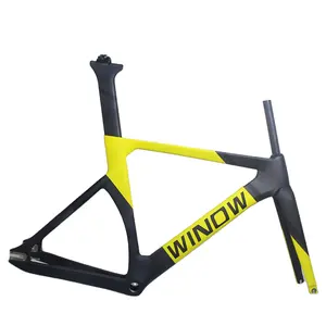 Winowsports铁人三项彩绘彩色碳纤维TT自行车车架700 * 25C最大轮胎履带车架，带叉和座杆