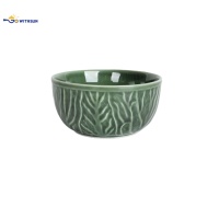 Vaisselle en céramique jetable à motif de choux verts, vente en gros directe d'usine à prix abordable, ensemble de 4 pièces : assiettes et bols en forme de pétales
