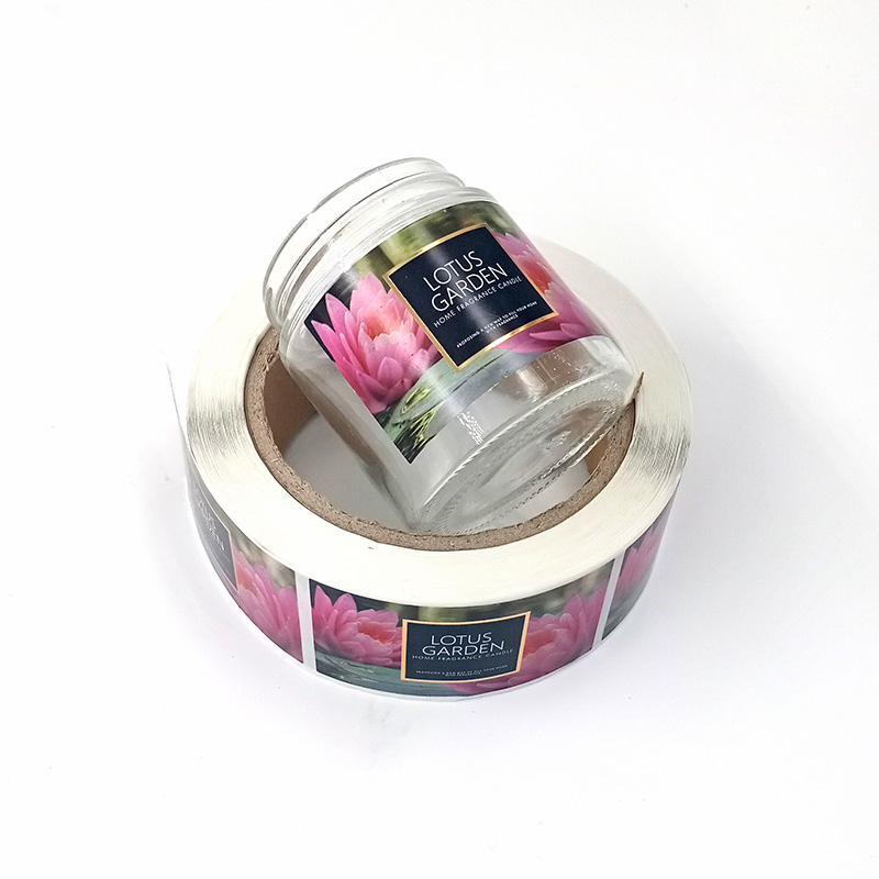 Glossy Waterproof Roll Print Cosmetic Adhesive Labels Private Label Sticker for Shampoo and Lotion Bottle Packaging Logo Vinyl