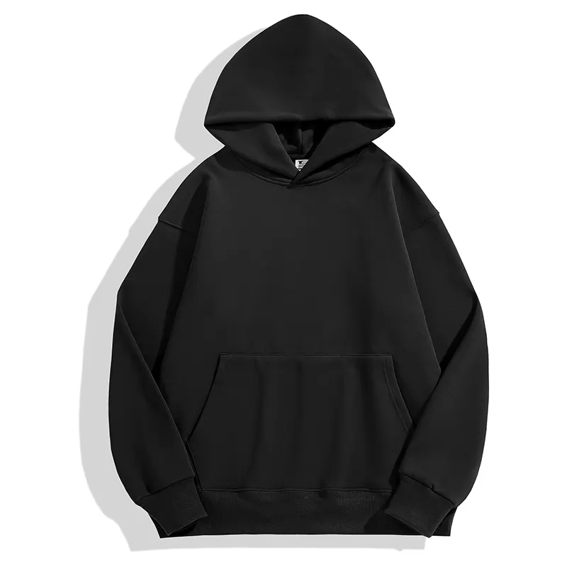 Plain Hoodie 100% Cotton High Quality Cotton Thick Heavy French Terry Pullover Custom Drop Shoulder Fleece Oversized Hoodies