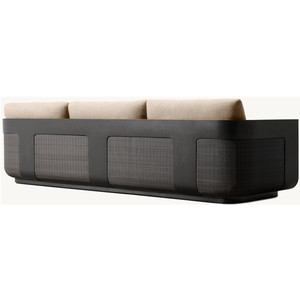 Sân vườn sang trọng Đồ nội thất hỗn hợp vật liệu Tất cả thời tiết mây dệt nhôm <span class=keywords><strong>sofa</strong></span> ngoài trời thiết lập - Product Image 4