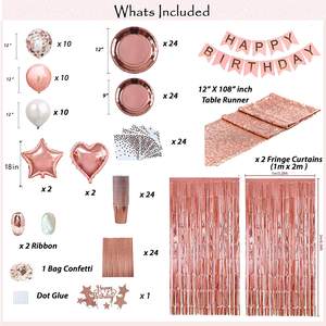 Fournitures de fête d'anniversaire, ventilateur suspendu, <span class=keywords><strong>guirlande</strong></span> de ballons, or <span class=keywords><strong>Rose</strong></span>, ensemble de décoration de fête - Product Image 6