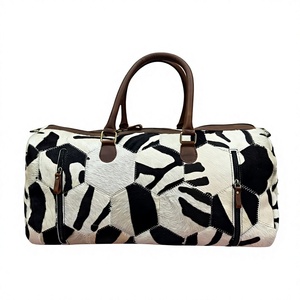 New Year Trending Geometric Pattern Genuine Leather Handbag Customised Travel Storage Bag Zipper Closure Large <b>Light</b> Weight - Product Image 6