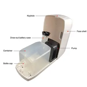 Dispenser di sapone liquido disinfettante per le mani automatico di grande capacità montato a parete da 1000ML commerciale