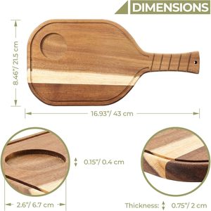 Tabla de queso de madera de forma irregular, tabla de cortar de madera maciza para servir aperitivos y charcutería. - Product Image 4