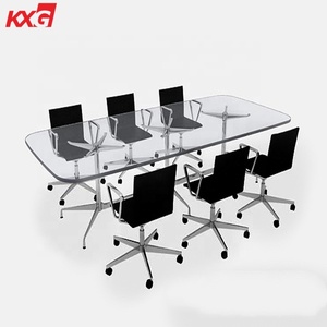 Kính hàng đầu Trung tâm bảng thiết kế kính hàng đầu khung thép không gỉ bàn ăn Tempered kính nhiều lớp - Product Image 5