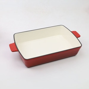 Enameled Cast <b>Iron</b> Cookware Set <b>7</b> Piece Red Oven Safe Frying Stewing Soup Pots - Product Image 3