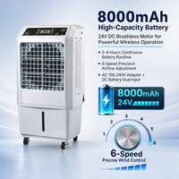 Refroidisseur d'air industriel et commercial à prix abordable, double alimentation AC/DC, grand réservoir d'eau de 30L, conception à double alimentation pour bar