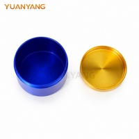 Boîte en aluminium personnalisée imprimée, conteneur cylindrique pour café 200g, petite boîte vide en aluminium bleu et or avec couvercles