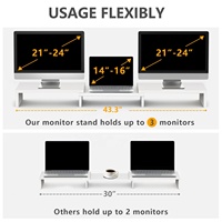 Support d'écran double rotatif YOMI pour coin de bureau, extensible, en MDF, avec étagère de rangement, inclinaison à 0 degré, noir