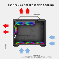 X200 Panel lateral de vidrio MATX ITX Gaming Computer Case PC Elegante y Tipo C compacto portátil Handheld Mini Portable host case