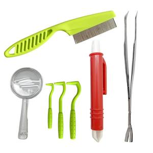 Puce Remover Crochet Chien Tick Remover Gratter Extracteur Acariens Pince À Épiler Peigne Louses Pinces Pet Puces Removal Tool Kits - Product Image 1